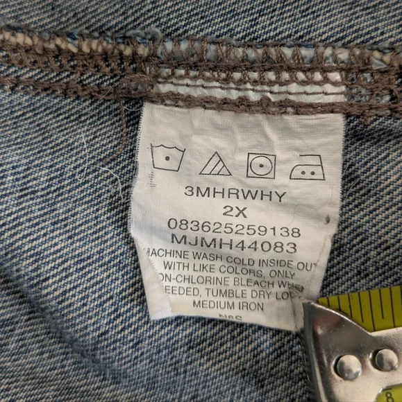 Vintage Wrangler Hero Trucker Jacket Men XXL 2XL Denim Blue Jean Biker Retro Y2K - Picture 7 of 7